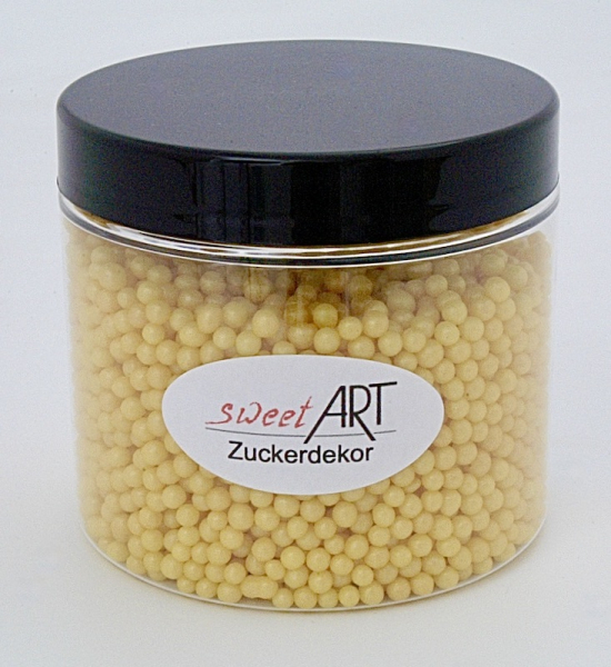 Sugar pearls medium glitter yellow 40 g at sweetART-01